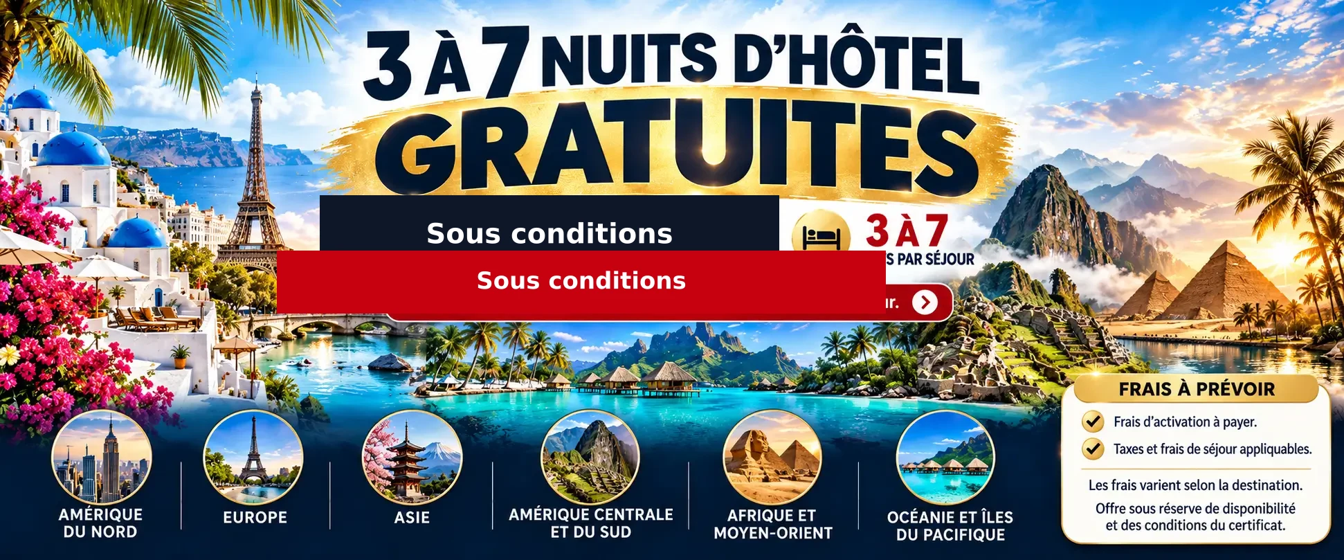 Certificat d'hôtel de 3 à 7 nuits offertes, avantage de bienvenue sous conditions pour les nouveaux conseillers Vazee